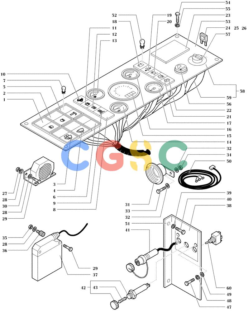 纽荷兰零件查询(DC100) - CRAWLER DOZER (N.A. VERSION) (4/00-) (6.712[01E]) - ELECTRIC COMPONENTS - DASHBOARD (DC100 STD. S/N 13111229 & DOWN; LGP S/N 13115068 & DOWN) New Holland Constructuion