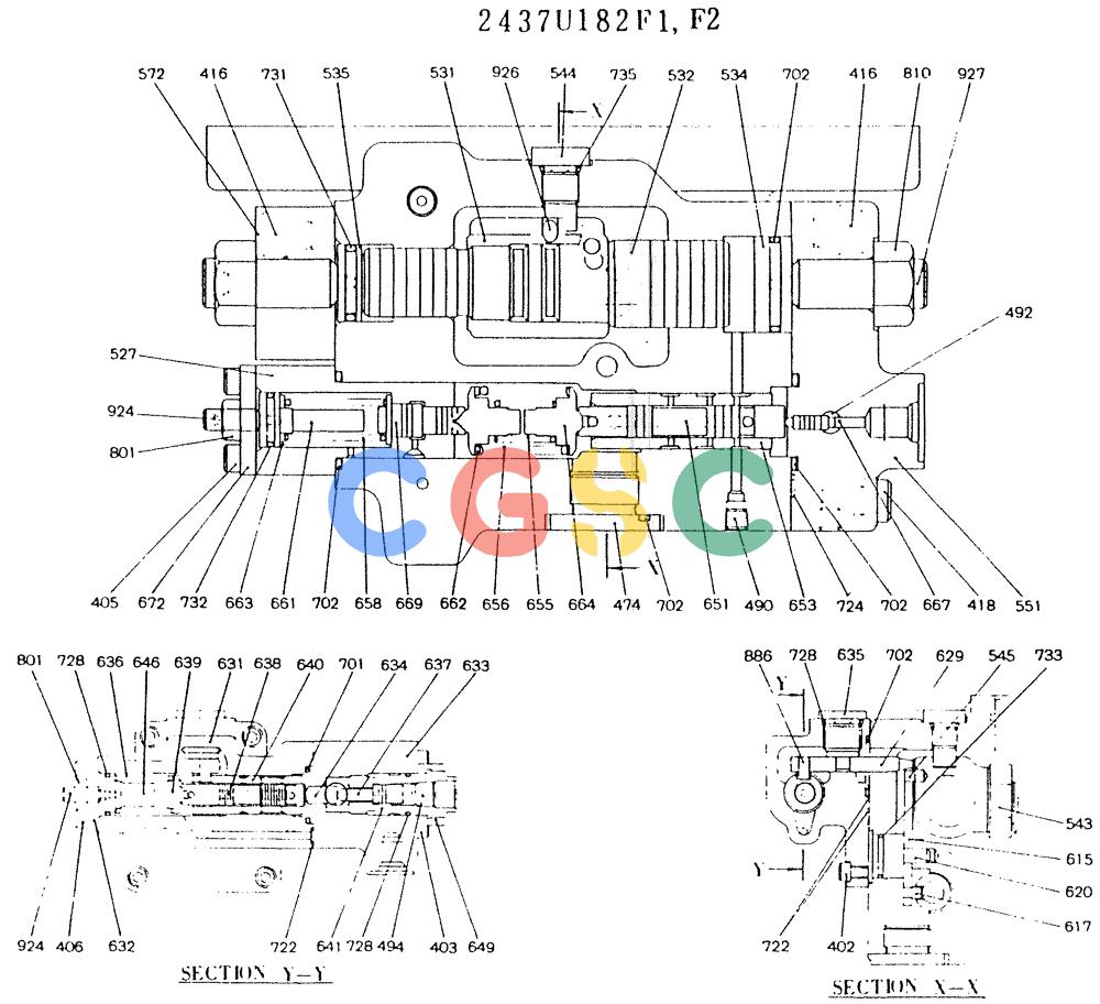 神钢零件查询(K907LC) - MARK II EXCAVATOR BTW YQ0101 - YQ0564 (1/87-12/03) (11-021[02]) - PUMP ASSY Kobelco