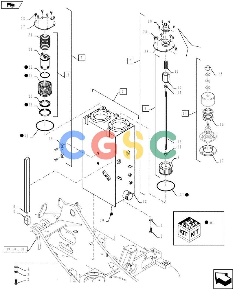 神钢零件查询(ED160 BLADE) - HYDRAULIC EXCAVATOR - ASN LH02-01501 (9/12-12/13) (35.300.WI) - HYD TANK INSTALL Kobelco
