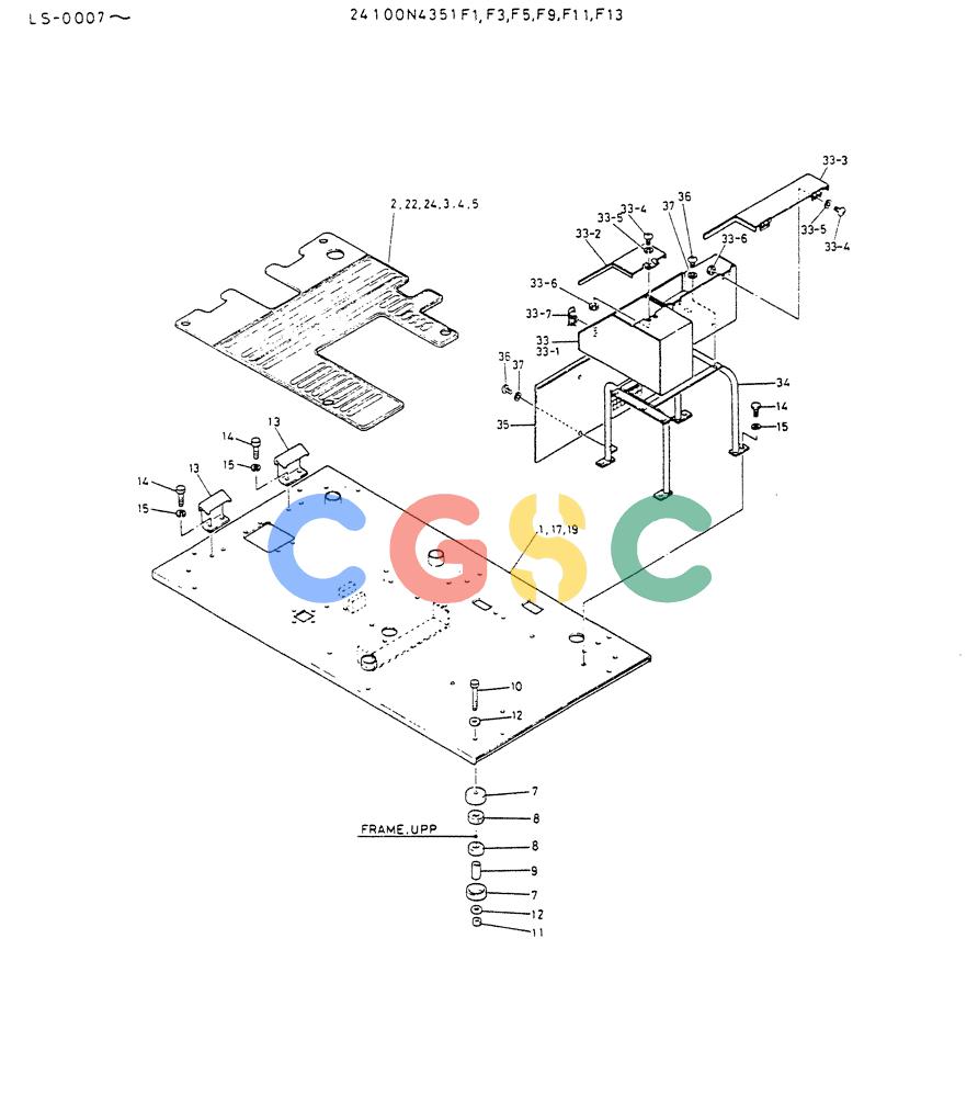 神钢零件查询(K916LC) - EXCAVATOR ASN YS0119 (1/87-12/03) (02-009) - PLATE ASSY,FLOOR(FOR WRIST CONTROL TYPE)(P/N 24100N4351F1,F3,F5,F9,F11,F13) Kobelco