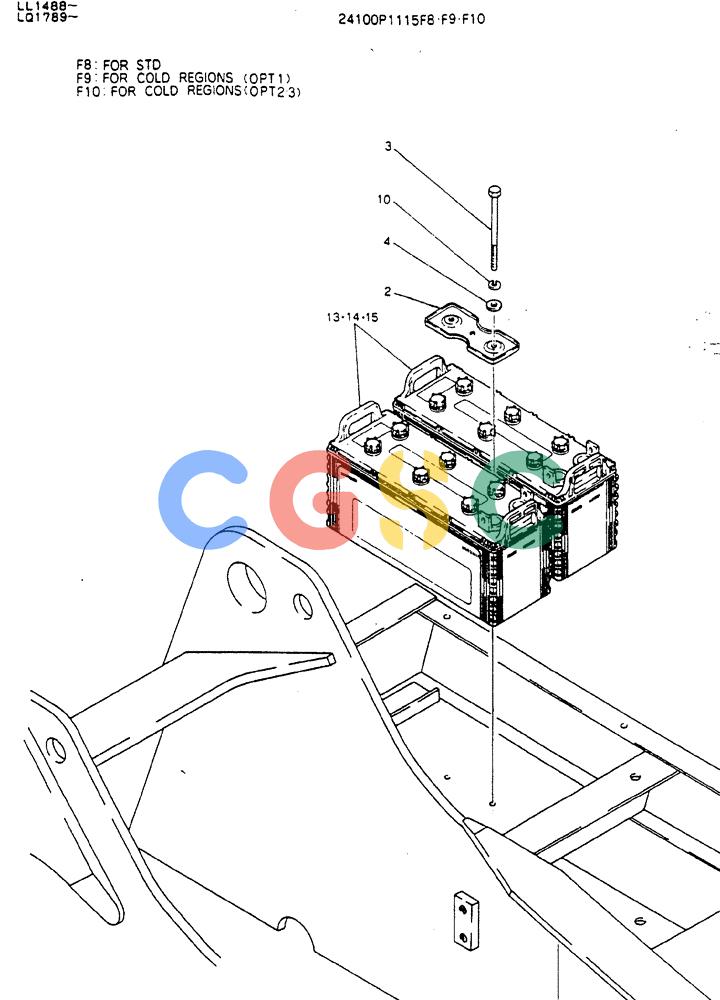 神钢零件查询(MD240BLC) - EXCAVATOR ASN LL1488 (1/80-12/06) (05-013) - BATTERY ASSY Kobelco