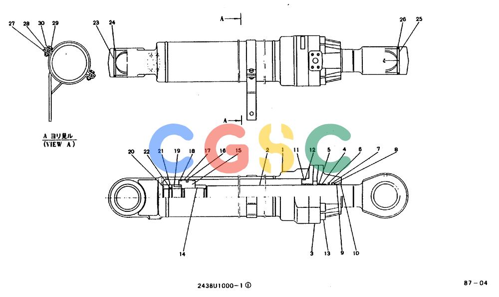 神钢零件查询(MD240BLC) - EXCAVATOR BTW LLU0001 - LLU0300 (1/80-12/06) (11-027) - CYLINDER ASSY (BOOM) 2438U1000F1 Kobelco