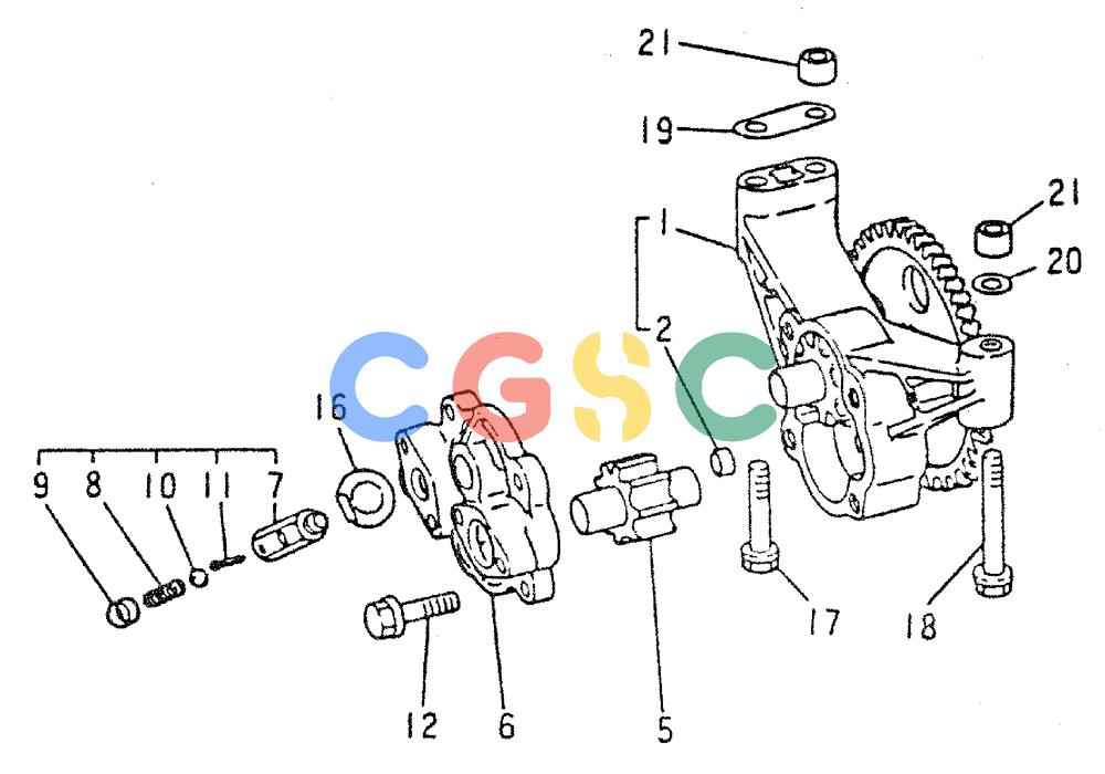 神钢零件查询(MD240C) - EXCAVATOR ASN LLU00601 (1/80-12/06) (17-033) - OIL PUMP & GEAR TRAIN Kobelco