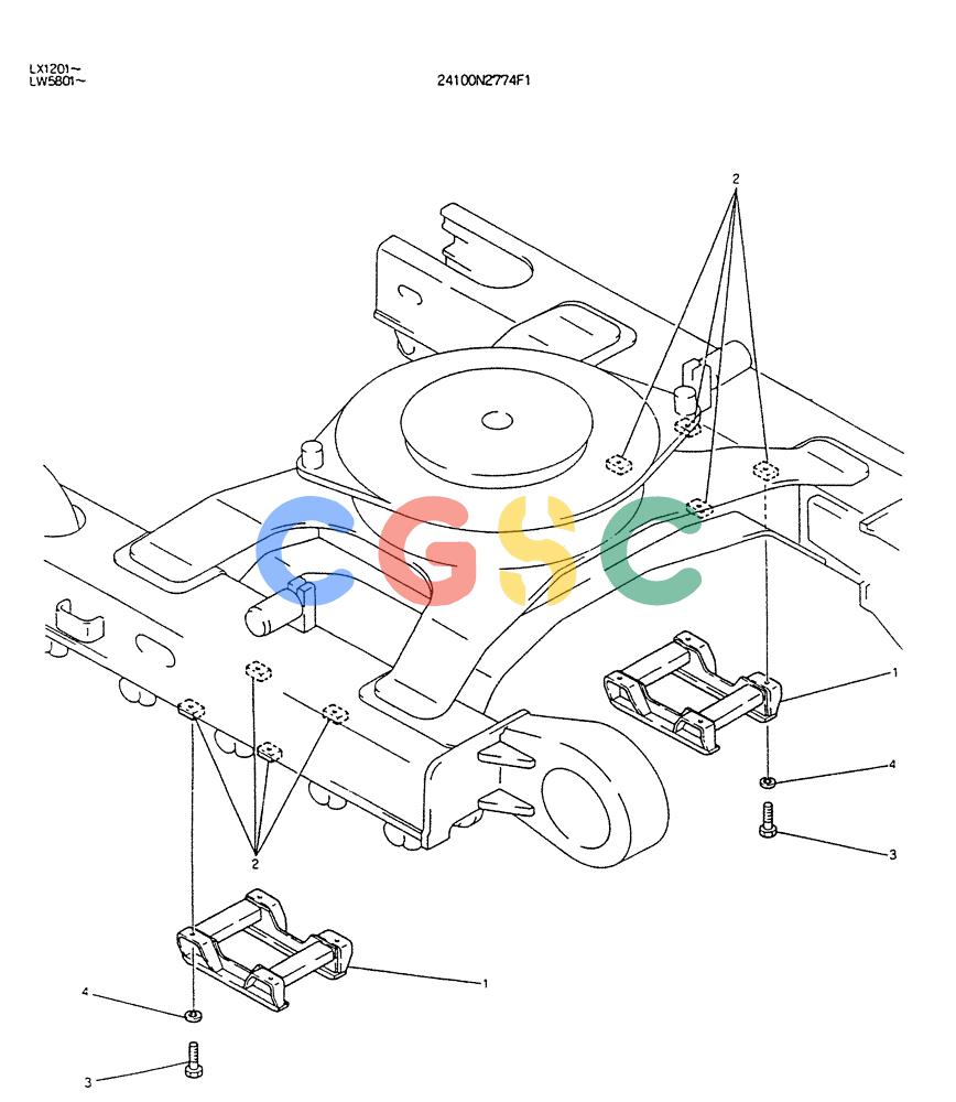 神钢零件查询(K904DL) - EXCAVATOR ASN LX1201 (1/84-12/03) (05-012) - GUIDE ASSY, TRACK (FOR EXPORT) Kobelco