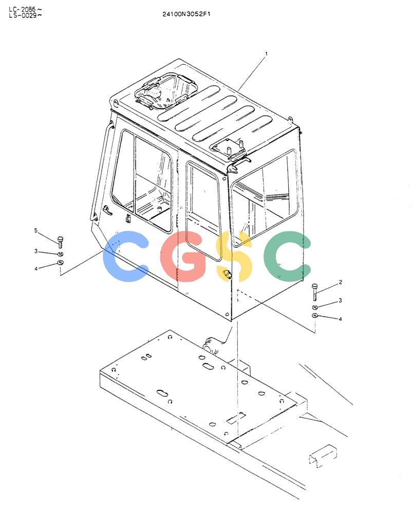 神钢零件查询(K916LC) - EXCAVATOR ASN YS0119 (1/87-12/03) (02-003) - INSTAL,CAB(FOR NORTH EUROPE) Kobelco