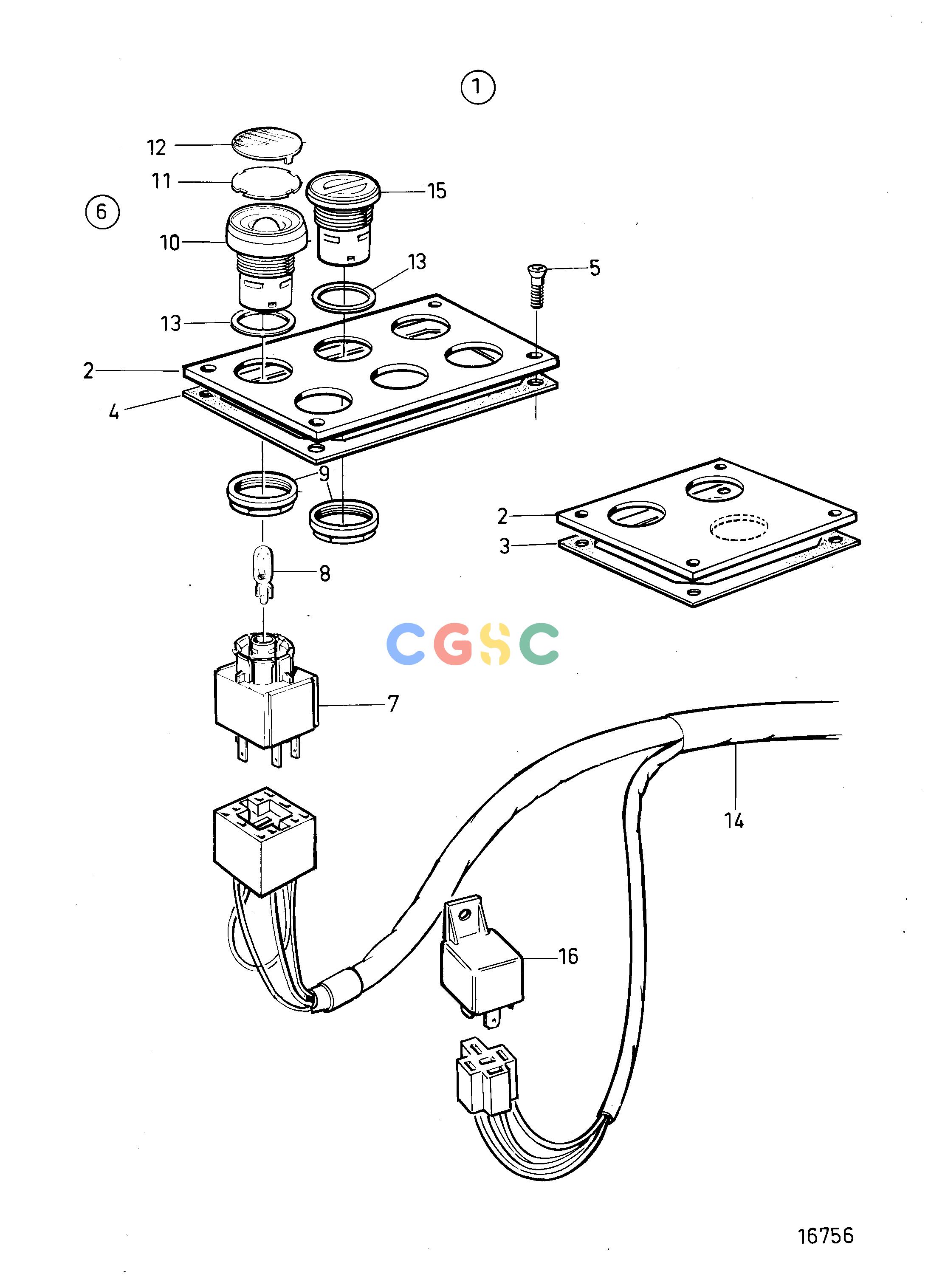 沃尔沃零件查询TAMD71B; TAMD73P-A; TAMD73WJ-AElectrical SystemMonitoring Panel for Single and Two Or More Stations: CEPC Volvo Penta Parts catalog
