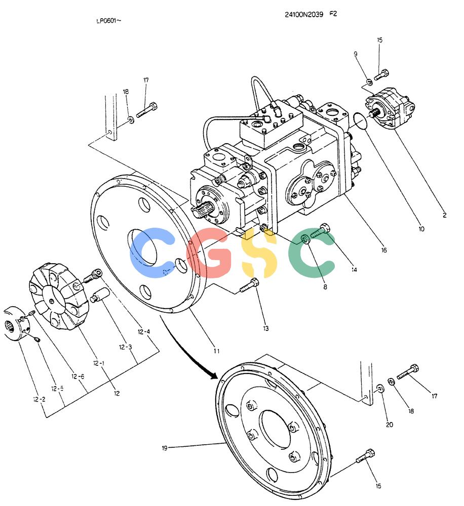 神钢零件查询(K905LC) - EXCAVATOR BTW YP0115 - YP0301 (1/85-12/03) (06-005) - PUMP ASSY,CONNECT Kobelco