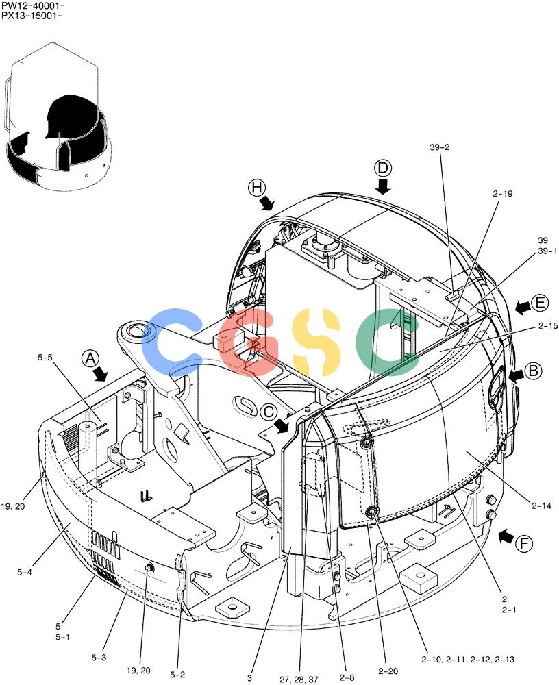 纽荷兰零件查询(E35SR) - COMPACT CRAWLER EXCAVATOR ASN PX13-15001 (N6TN61732) (NA) (1/06-) (01-055[01]) - GUARD INSTAL (CAB), P/N PW21C000028F1 New Holland Constructuion