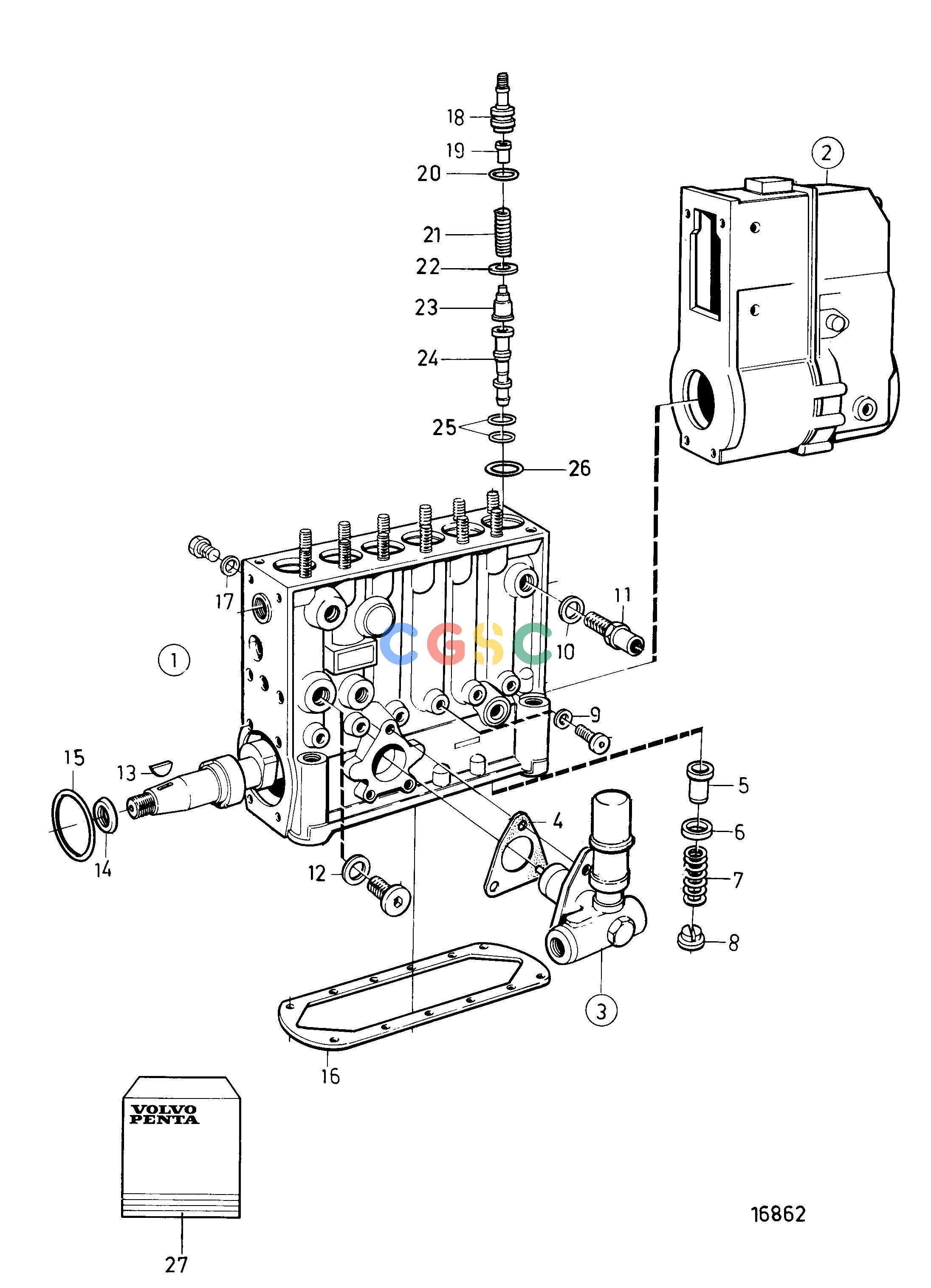 沃尔沃零件查询TAMD71B; TAMD73P-A; TAMD73WJ-AFuel SystemFuel Injection Pump, ComponentsEPC Volvo Penta Parts catalog