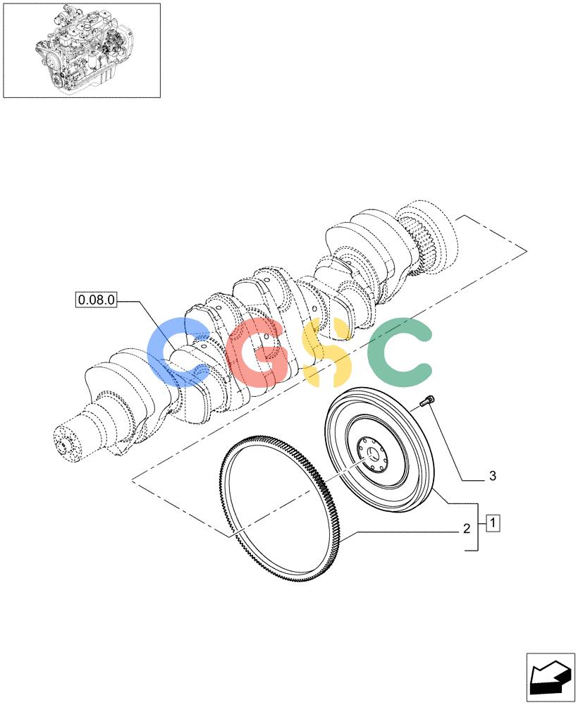 神钢零件查询(F4GE9684D J600) - ENGINE 504124796 - 920019899 (1/07-12/11) (0.08.3[01]) - FLYWHEEL - ENGINE (504020729) Kobelco