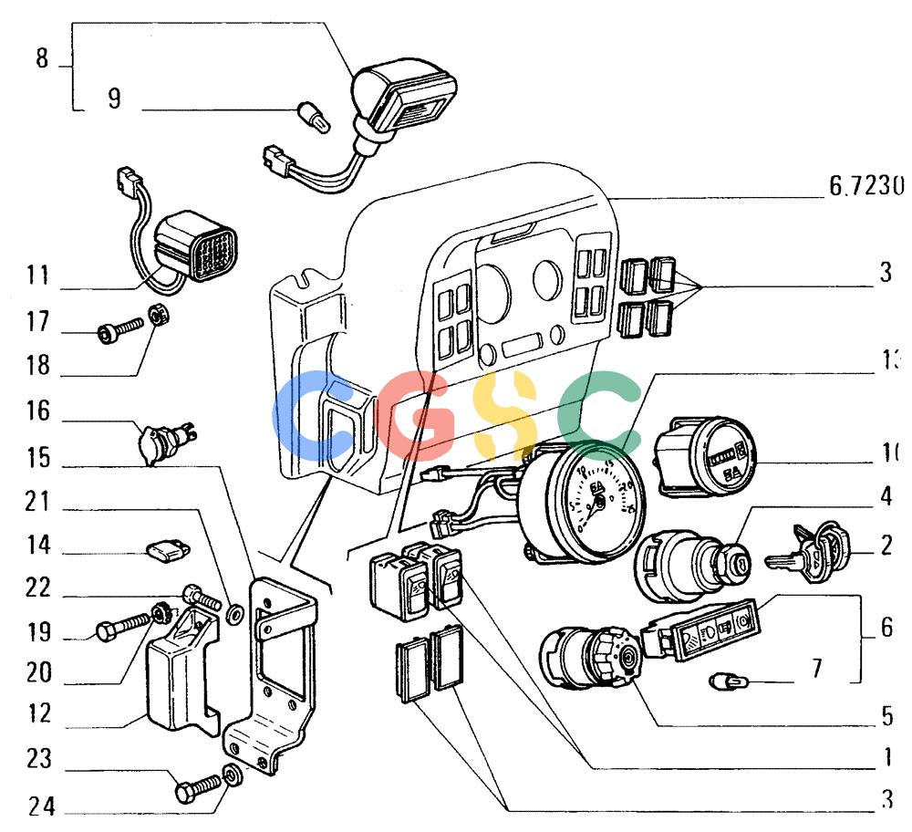 纽荷兰零件查询(FD14E) - CRAWLER DOZER (6.7120[001]) - ELECTRIC COMPONENTS-DASHBOARD New Holland Constructuion