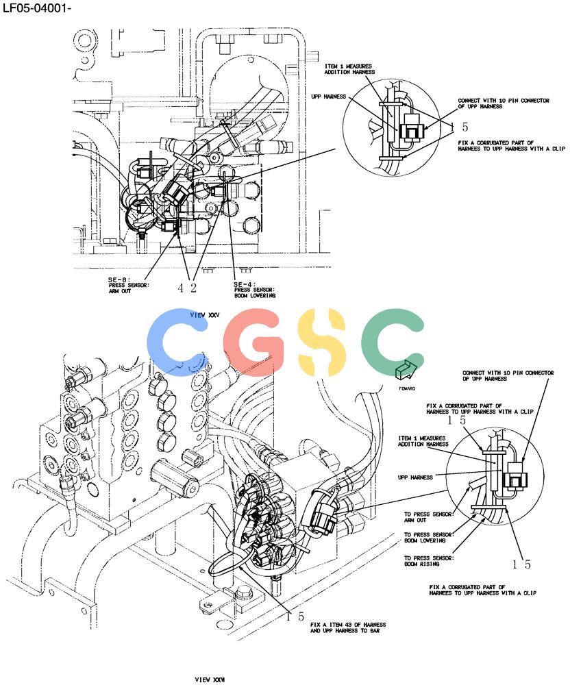 纽荷兰零件查询(E80BMSR) - CRAWLER EXCAVATOR ASN LF05-04001 - (N8TA18060) (310-01[13]) - HARNESS ASSY, UPP New Holland Constructuion