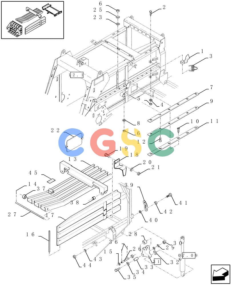 凯斯零件查询(LBX431S) - BIG RECTANGULAR BALER (6/01-12/03) (14.04[01]) - PLUNGER BALE CHAMBER AND HAY DOGS Case Agriculture