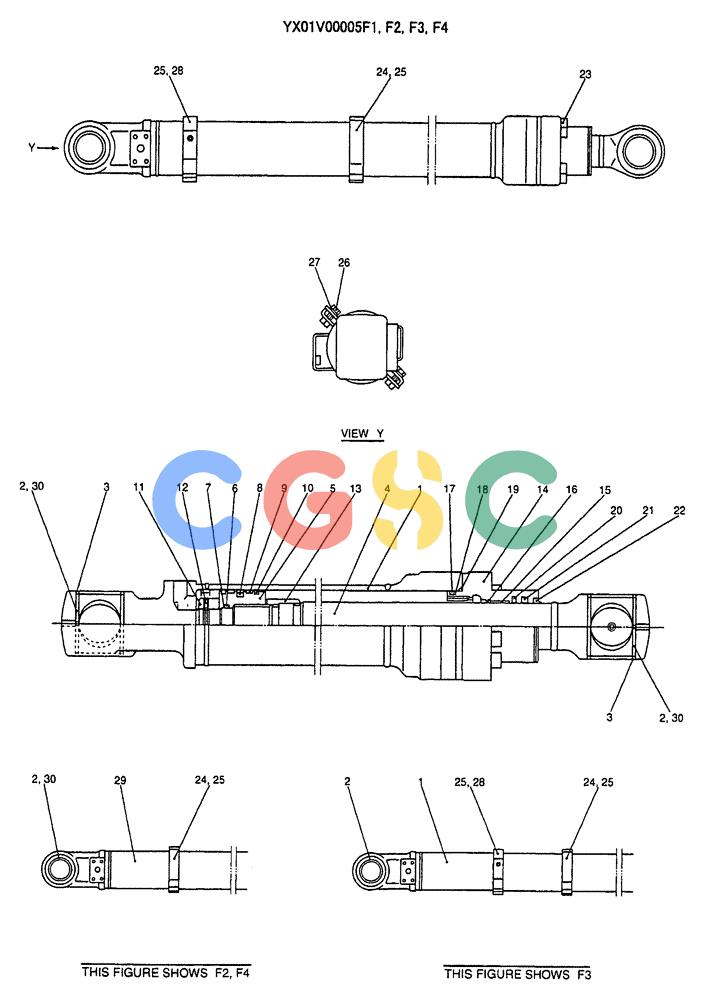 神钢零件查询(ED150-1E) - BLADE RUNNER EXCAVATOR/DOZER ASN YL05-00555 (11/03-12/04) (09-022) - CYLINDER ASSEMPLY, BUCKET Kobelco