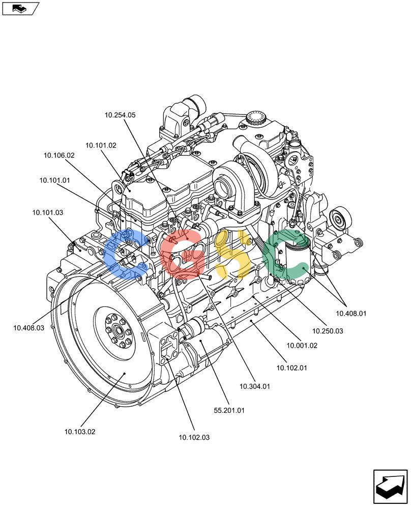 神钢零件查询(F4HFE613T A004) - ENGINE 504384900 - 84232924 (3/11-) (10.000.01[02]) - ENGINE (504384900) Kobelco