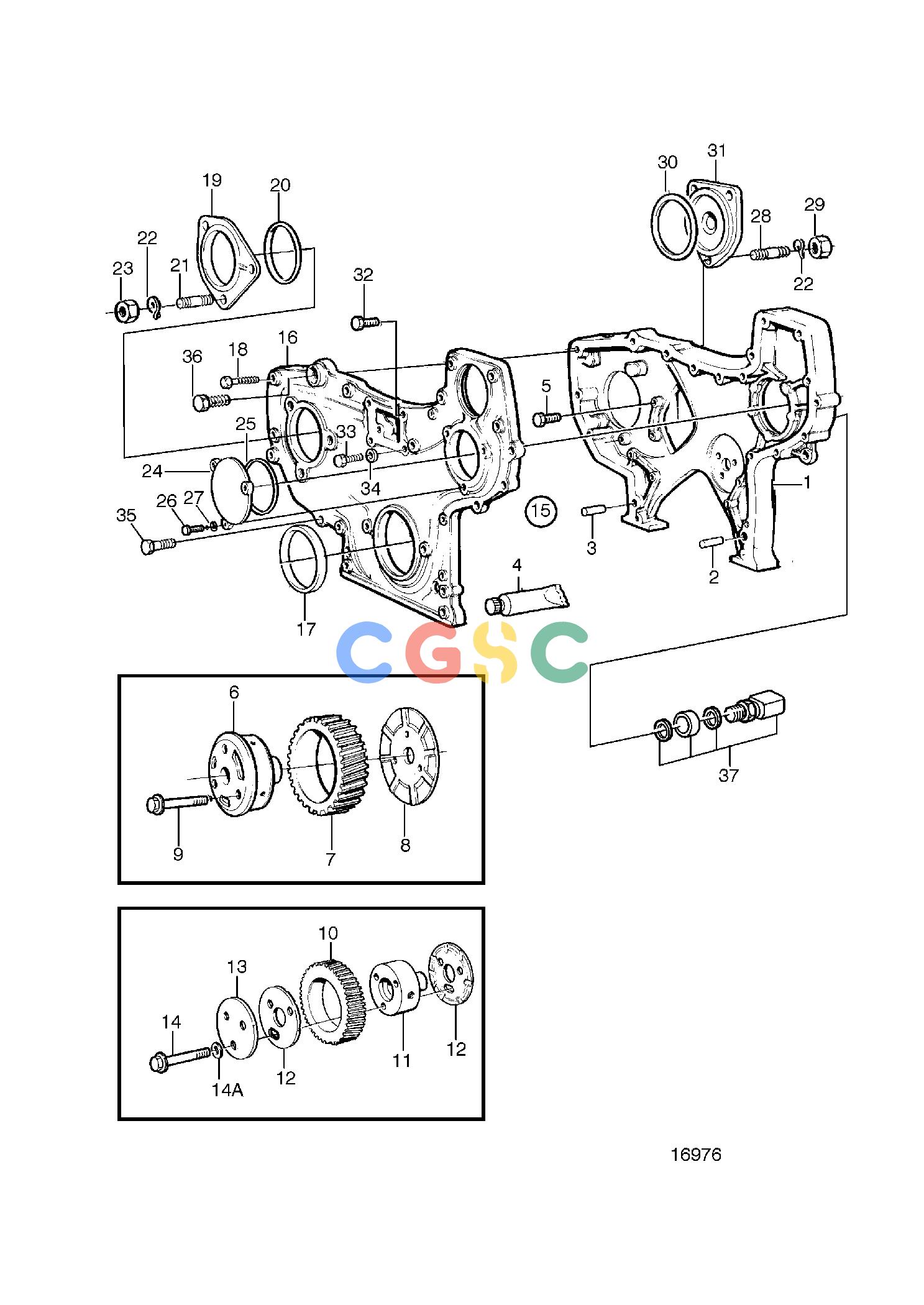 沃尔沃零件查询TAMD71B; TAMD73P-A; TAMD73WJ-AEngineTiming Gear HousingEPC Volvo Penta Parts catalog