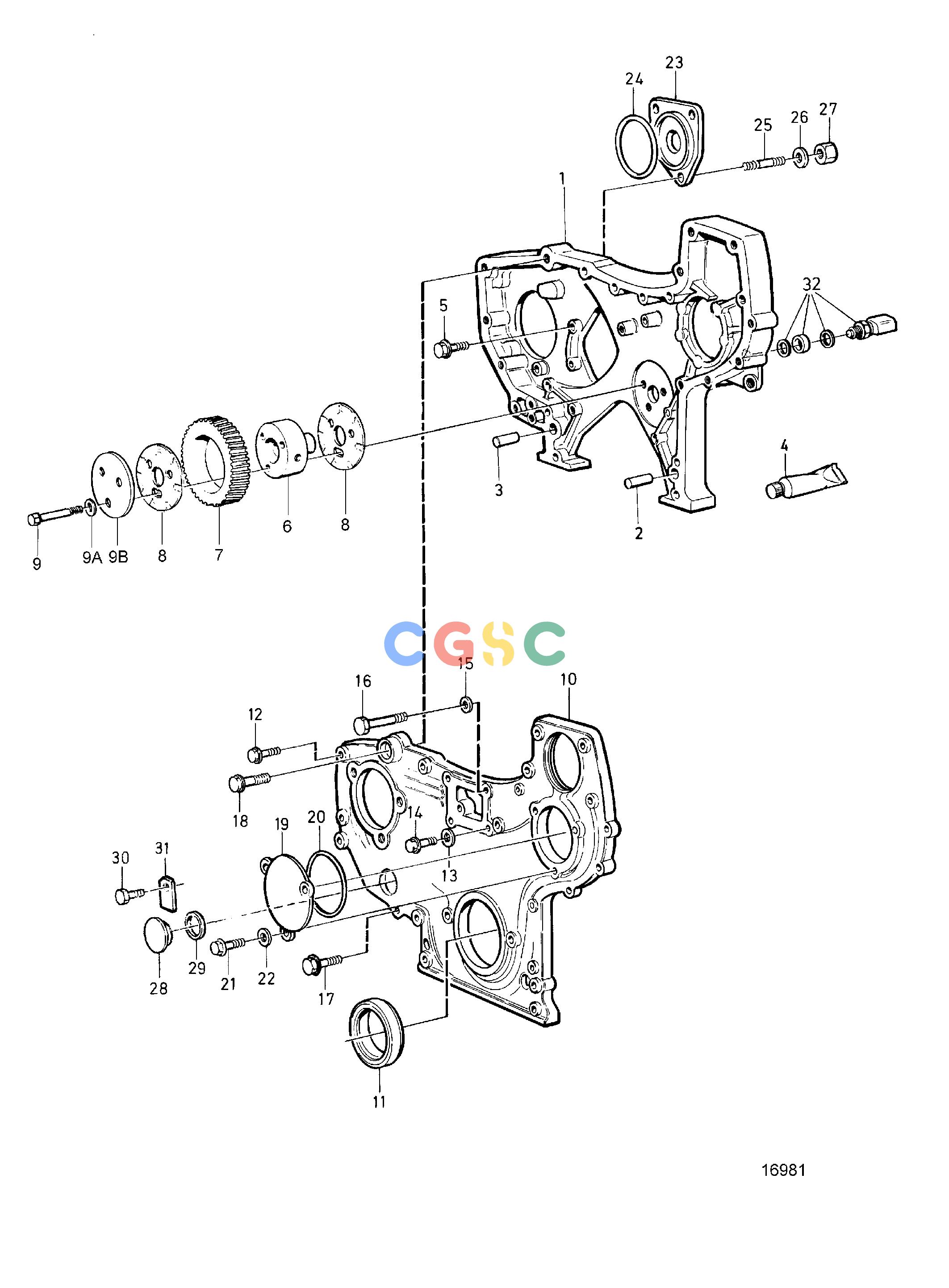 沃尔沃零件查询TAMD72P-A; TAMD72WJ-AEngineTiming Gear HousingEPC Volvo Penta Parts catalog