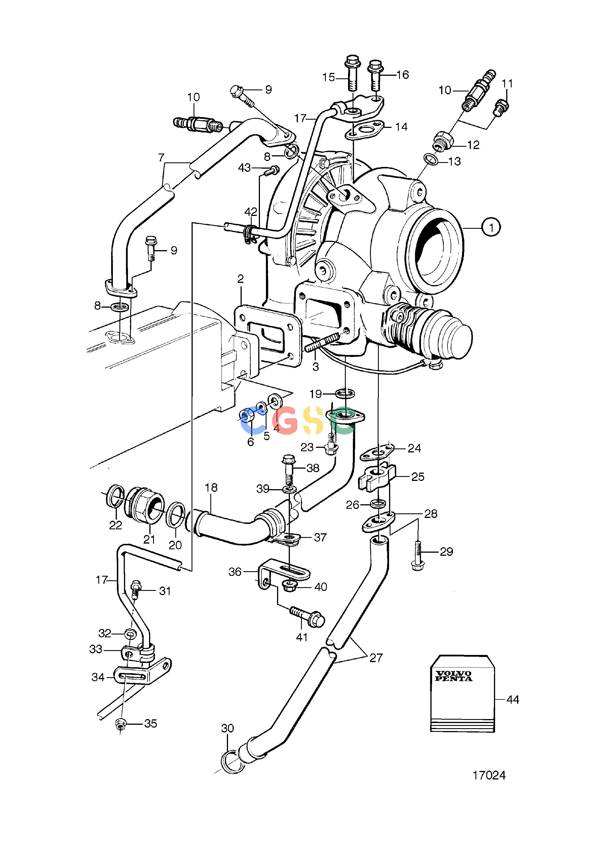 沃尔沃零件查询TAMD72P-A; TAMD72WJ-AIntake and Exhaust SystemTurbochargerEPC Volvo Penta Parts catalog