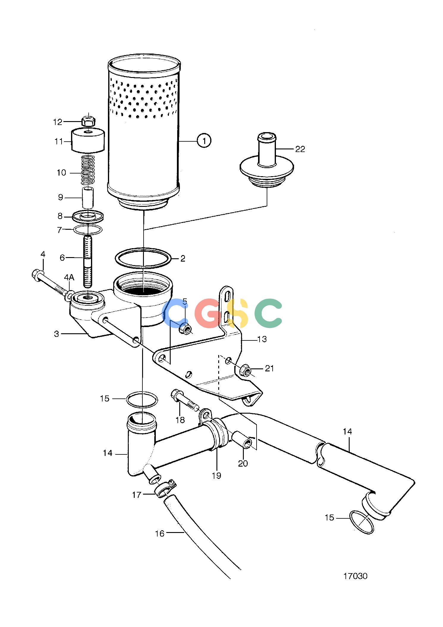 沃尔沃零件查询TAMD72P-A; TAMD72WJ-AIntake and Exhaust SystemCrankhouse Ventilation and Installation ComponentsEPC Volvo Penta Parts catalog