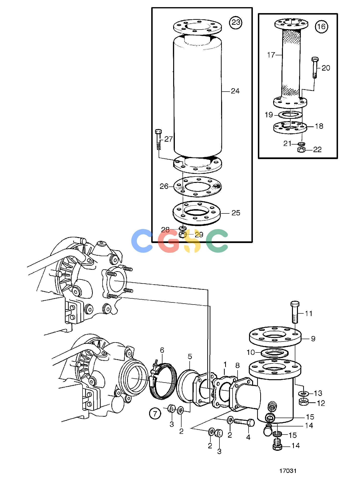 沃尔沃零件查询TAMD72P-A; TAMD72WJ-AIntake and Exhaust SystemDry Exhaust Line 5''(127mm): BEPC Volvo Penta Parts catalog