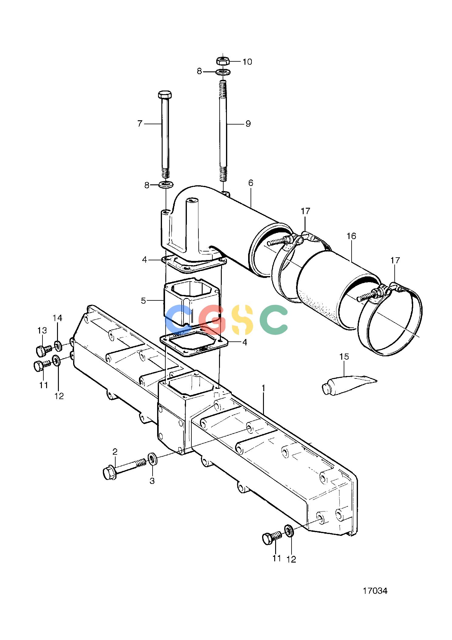 沃尔沃零件查询TAMD71B; TAMD73P-A; TAMD73WJ-AIntake and Exhaust SystemInlet Manifold for Radiator CoolingEPC Volvo Penta Parts catalog