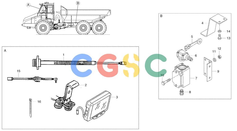 纽荷兰零件查询(AD300) - ARTICULATED DUMP TRUCK (1/01-) (6.720/3[01B]) - ELECTRIC COMPONENTS New Holland Constructuion