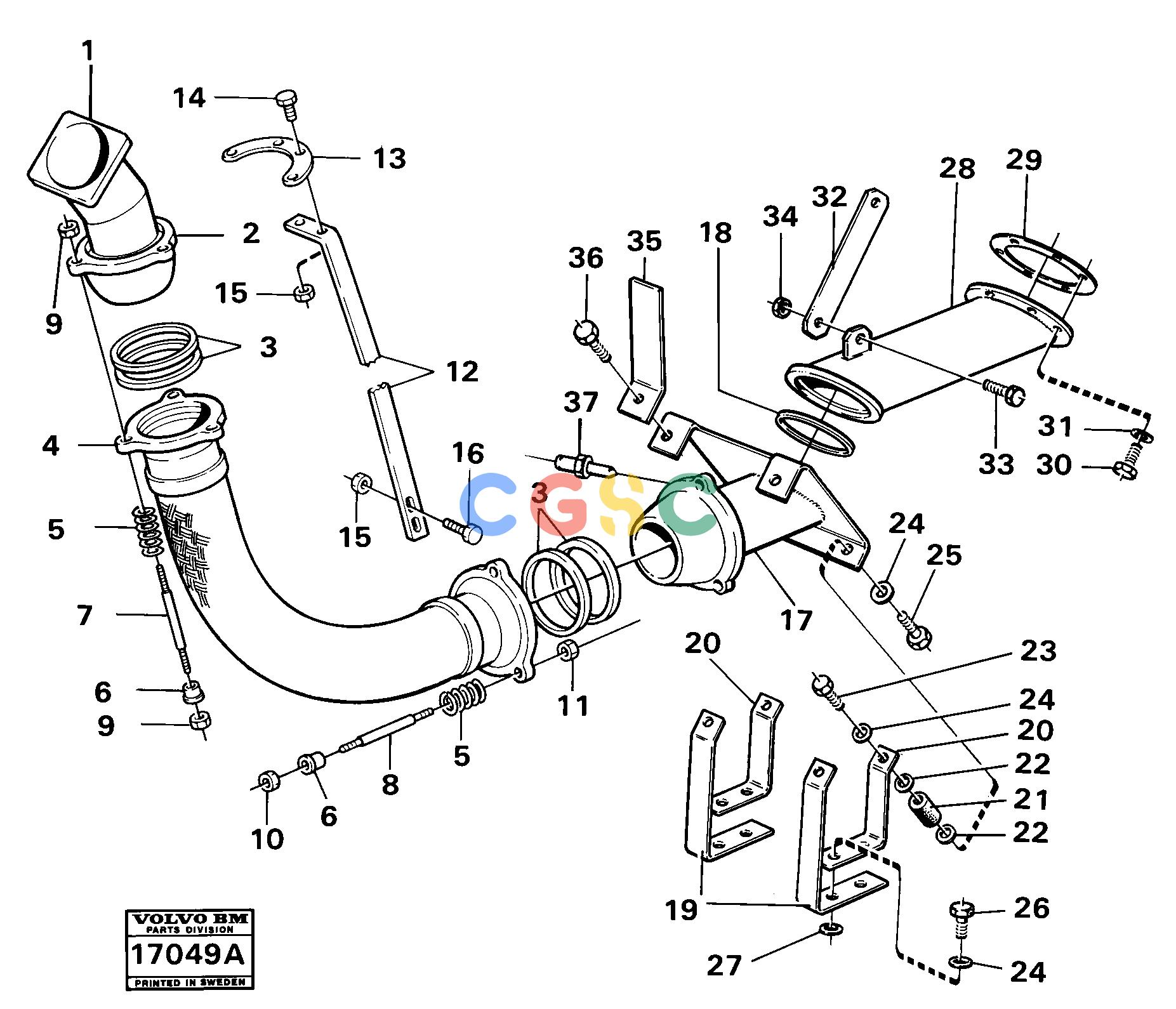沃尔沃零件查询861 Exhaust cooling 99004, 99564861 NoneNoneNoneAutodata Volvo online