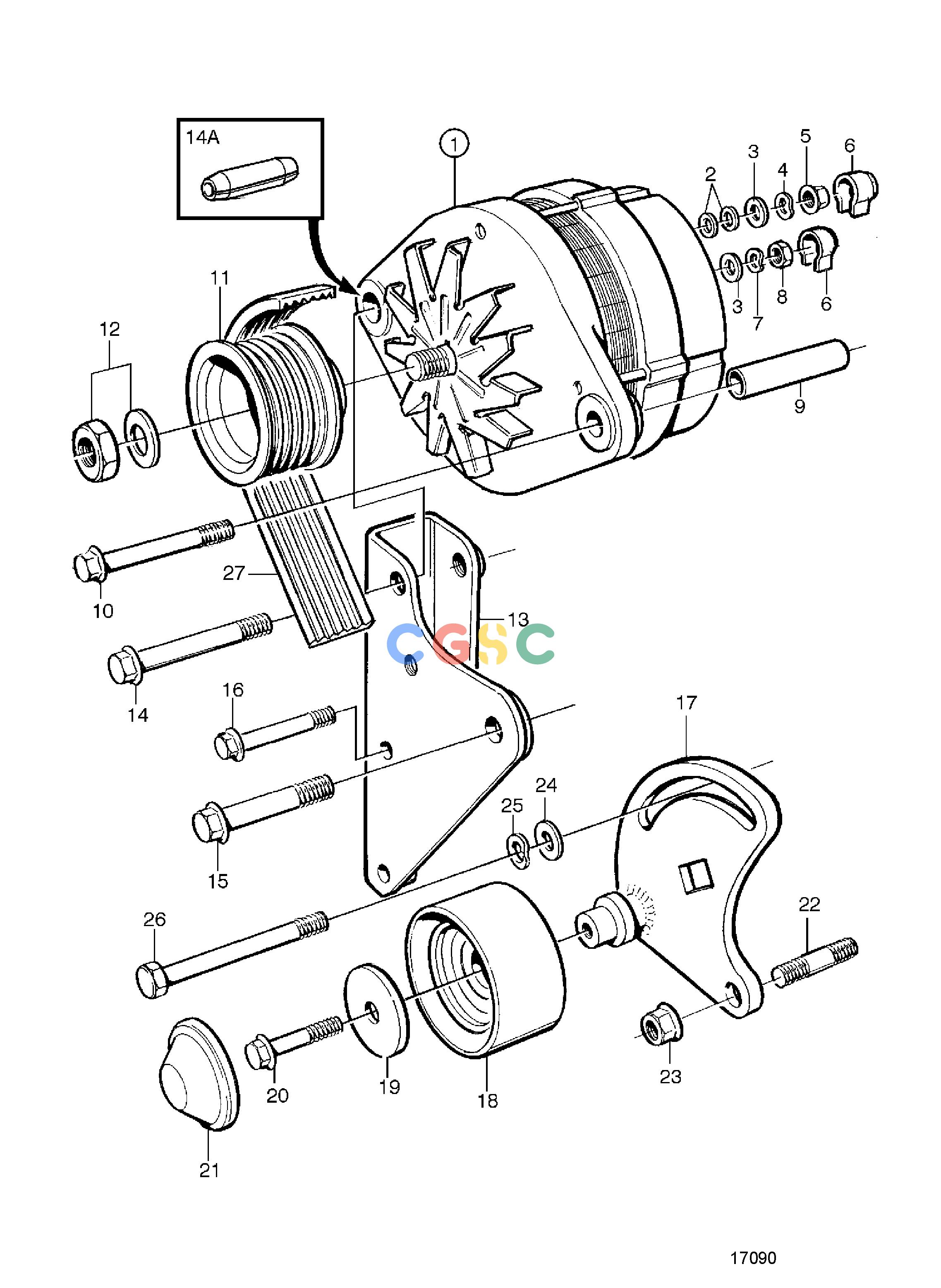 沃尔沃零件查询TAMD71B; TAMD73P-A; TAMD73WJ-AElectrical SystemAlternator: BEPC Volvo Penta Parts catalog