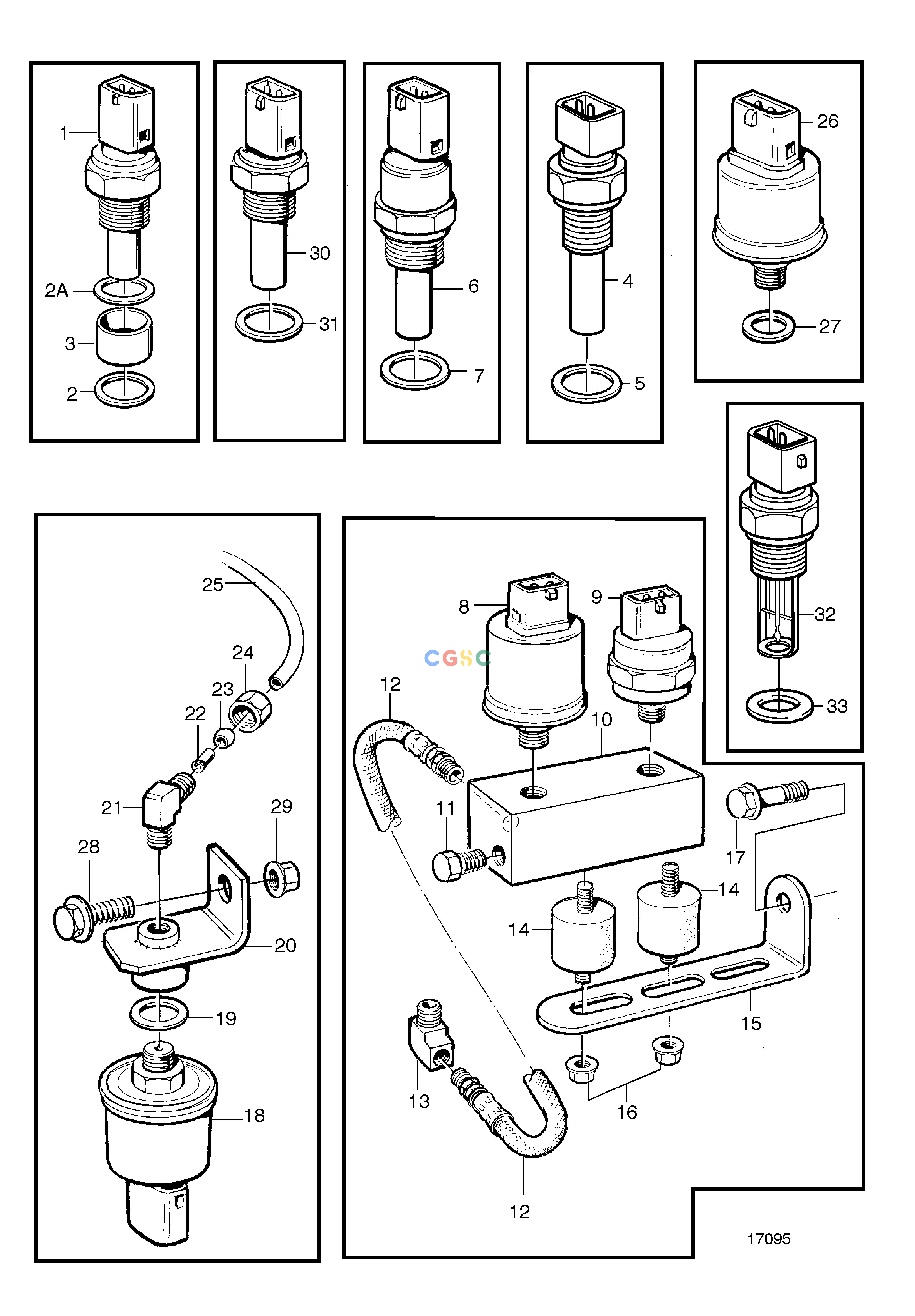 沃尔沃零件查询TAMD71B; TAMD73P-A; TAMD73WJ-AElectrical SystemContacts and Sensors: BEPC Volvo Penta Parts catalog