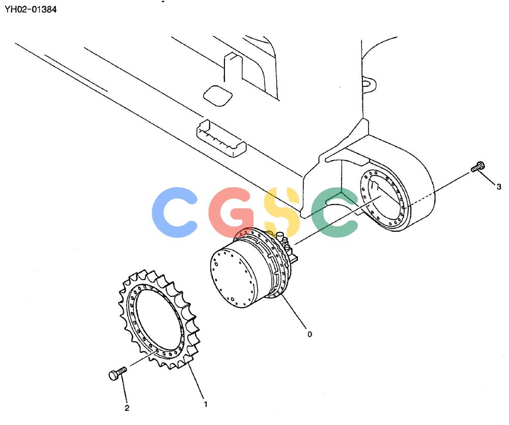 神钢零件查询(ED150) - BLADE RUNNER EXCAVATOR/DOZER ASN YH02-01384 (4/02-12/03) (02-004) - MOTOR INSTAL Kobelco
