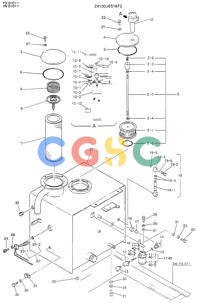 神钢零件查询(K907LC) - MARK II EXCAVATOR BTW YQ0101 - YQ0564 (1/87-12/03) (01-009) - TANK ASSY, HYDR Kobelco