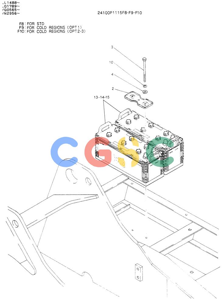神钢零件查询(K907LC) - MARK II EXCAVATOR ASN YQ0565 (NA) (1/87-12/03) (05-014) - BATTERY ASSY Kobelco