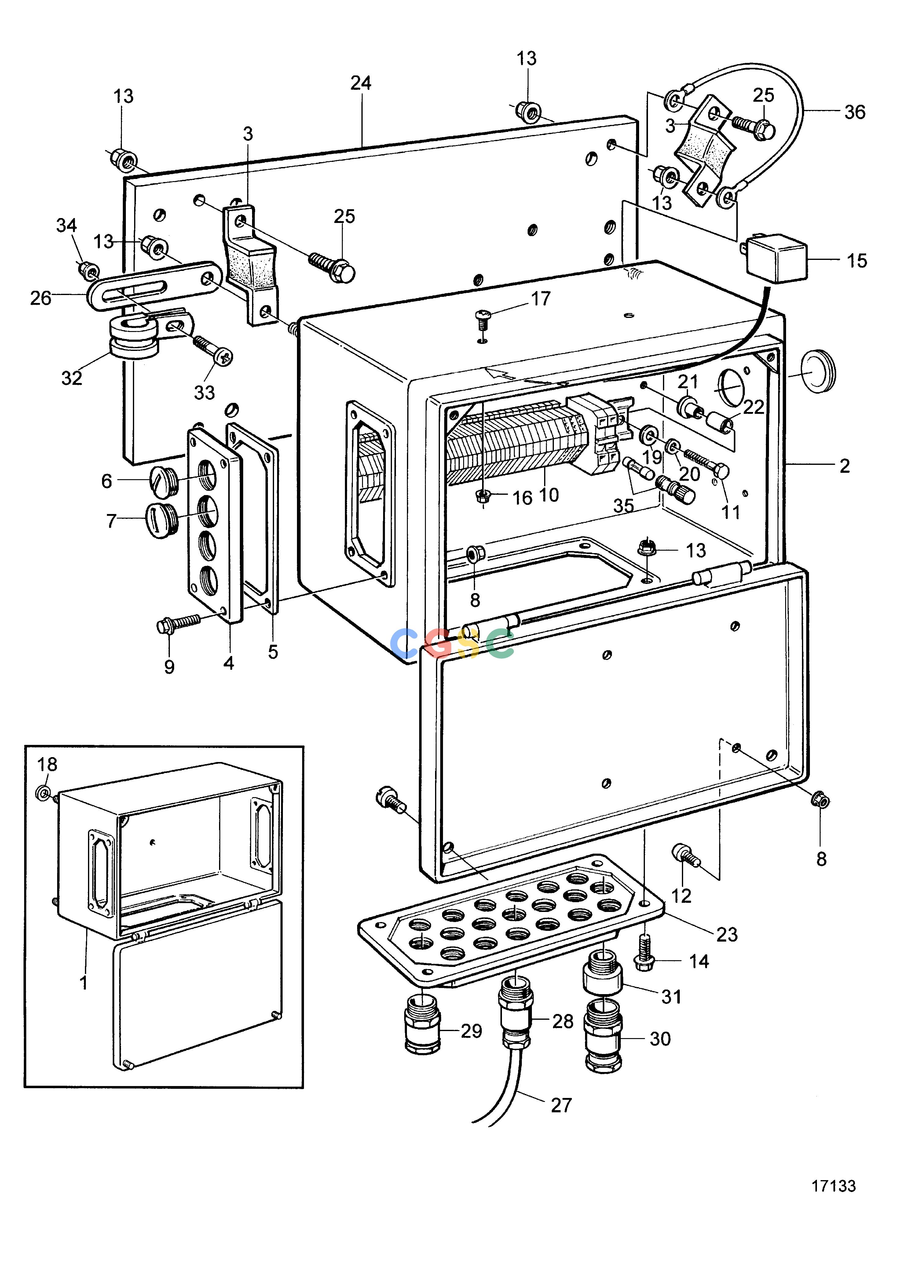 沃尔沃零件查询TAMD71B; TAMD73P-A; TAMD73WJ-AElectrical SystemElectrical Box, Classifiable: 873885EPC Volvo Penta Parts catalog