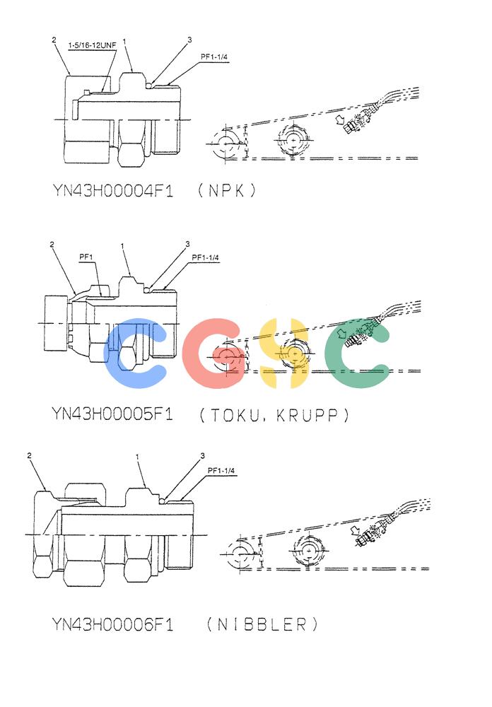神钢零件查询(NIBBLER) - BREAKER & EXTRA ATTACHMENTS - SK200SR & SK200SRLC (1/01-12/06) (02-010) - CONNECTOR ASSEMBLY Kobelco