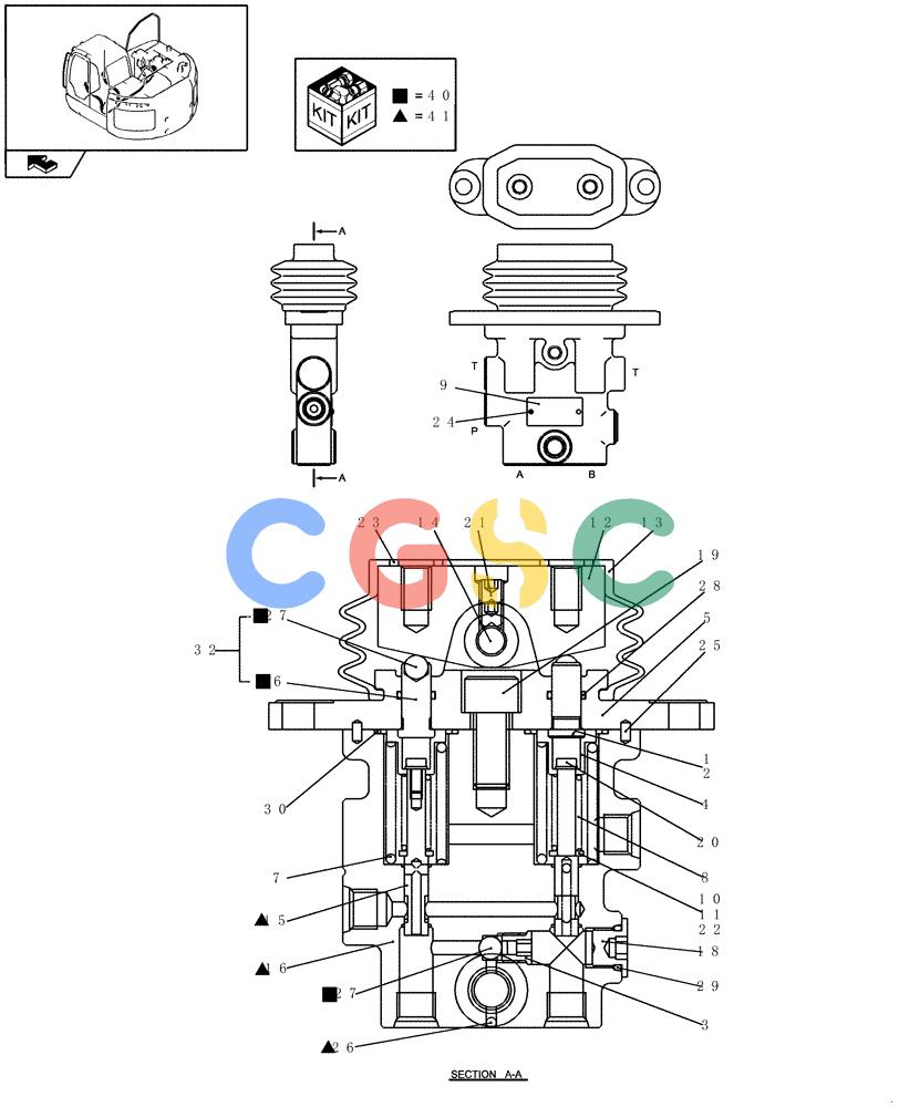 纽荷兰零件查询(E235BSR) - CRAWLER EXCAVATOR (5/07-) (1.080[20]) - PILOT VALVE - COMPONENTS New Holland Constructuion