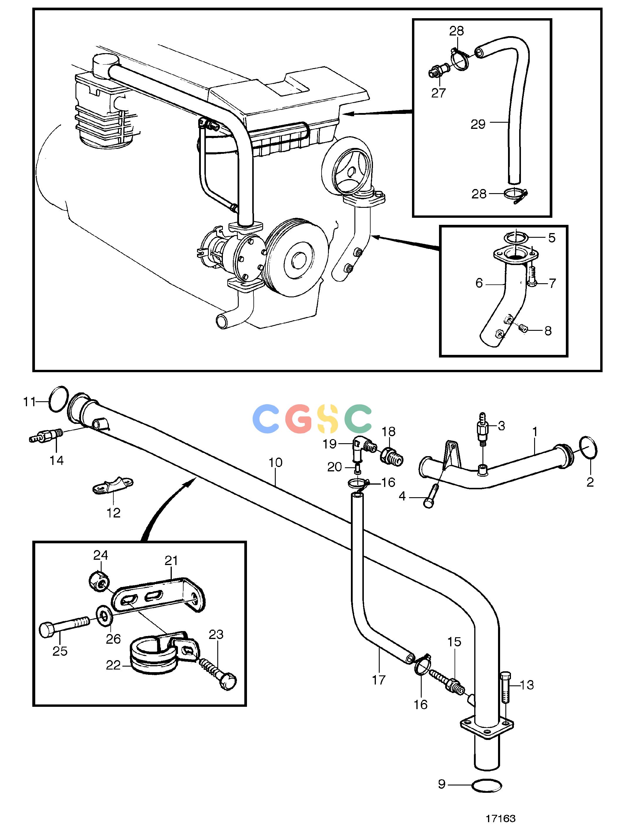 沃尔沃零件查询TAMD72P-A; TAMD72WJ-ACooling SystemKeel Cooling, Dual CircuitEPC Volvo Penta Parts catalog