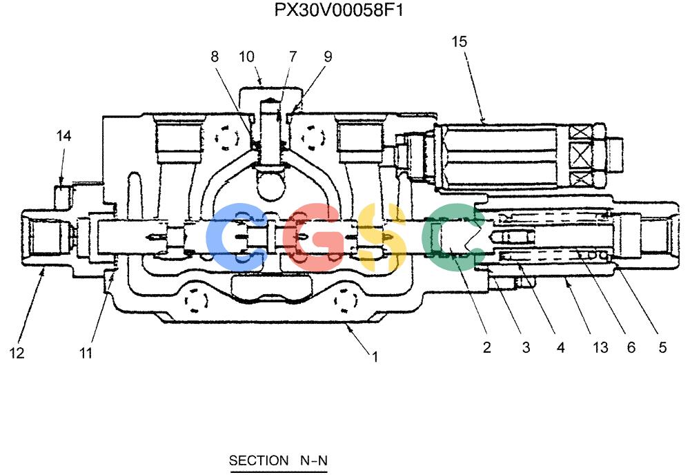 纽荷兰零件查询(E35SR) - COMPACT CRAWLER EXCAVATOR ASN PX13-15001 (N6TN61732) (NA) (1/06-) (07-013) - VALVE ASSY, CONTROL, (BUCKET) New Holland Constructuion