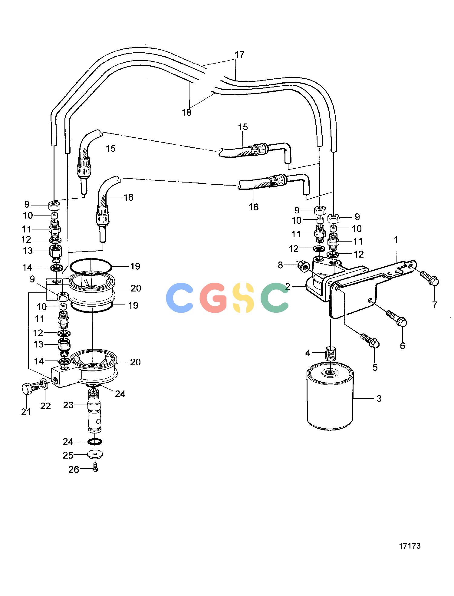 沃尔沃零件查询TAMD71B; TAMD73P-A; TAMD73WJ-ALubricating SystemBy-pass Filter, Front Mounting. Alt.EPC Volvo Penta Parts catalog