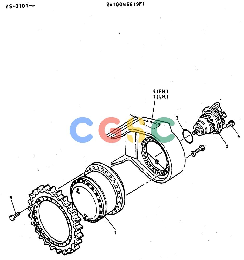 神钢零件查询(MD400LC) - EXCAVATOR BTW YS0101 - YS0200 (1/80-12/06) (06-002) - MOTOR ASSY, PROPEL Kobelco