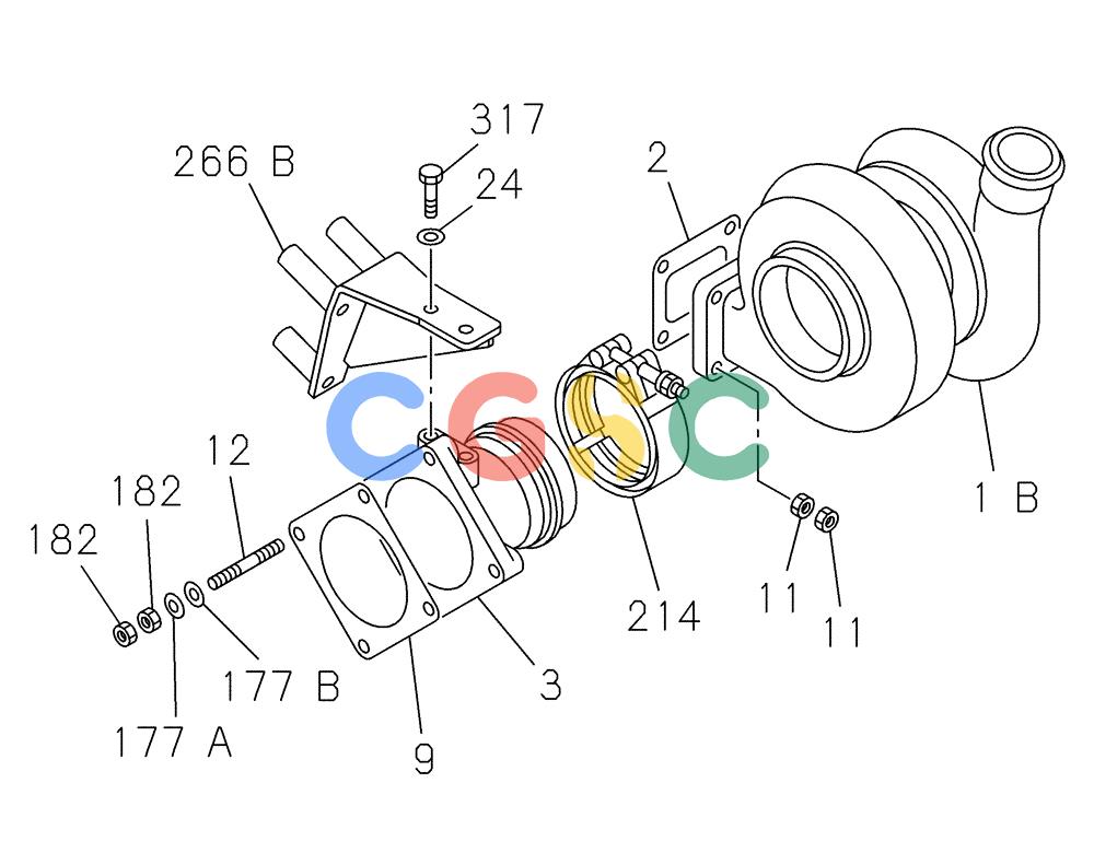 纽荷兰零件查询(E805) - CRAWLER EXCAVATOR TIER 3 (7/06-) (02-036-01[01]) - TURBOCHARGER New Holland Constructuion