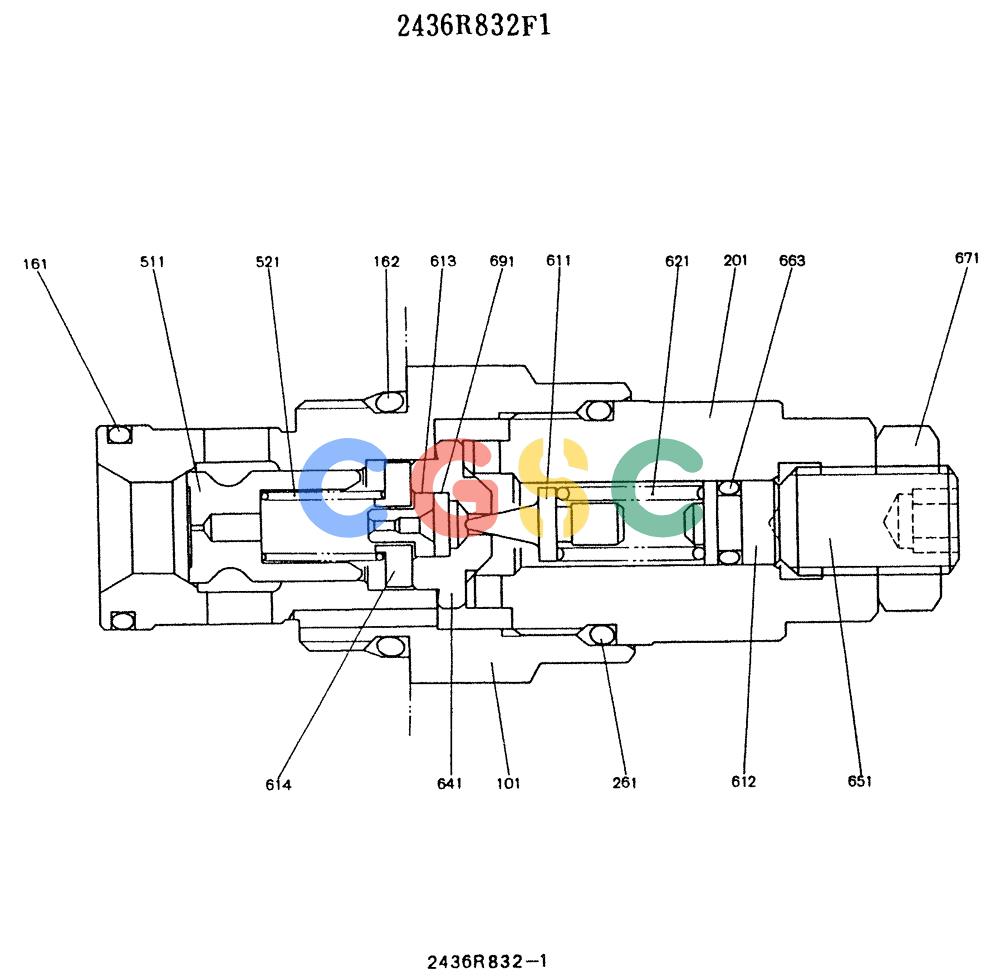 神钢零件查询(K912LC) - MARK II EXCAVATOR ASN YC-0301 (1/88-12/03) (11-008) - VALVE ASSY, RELIEF (PROPELLING) Kobelco