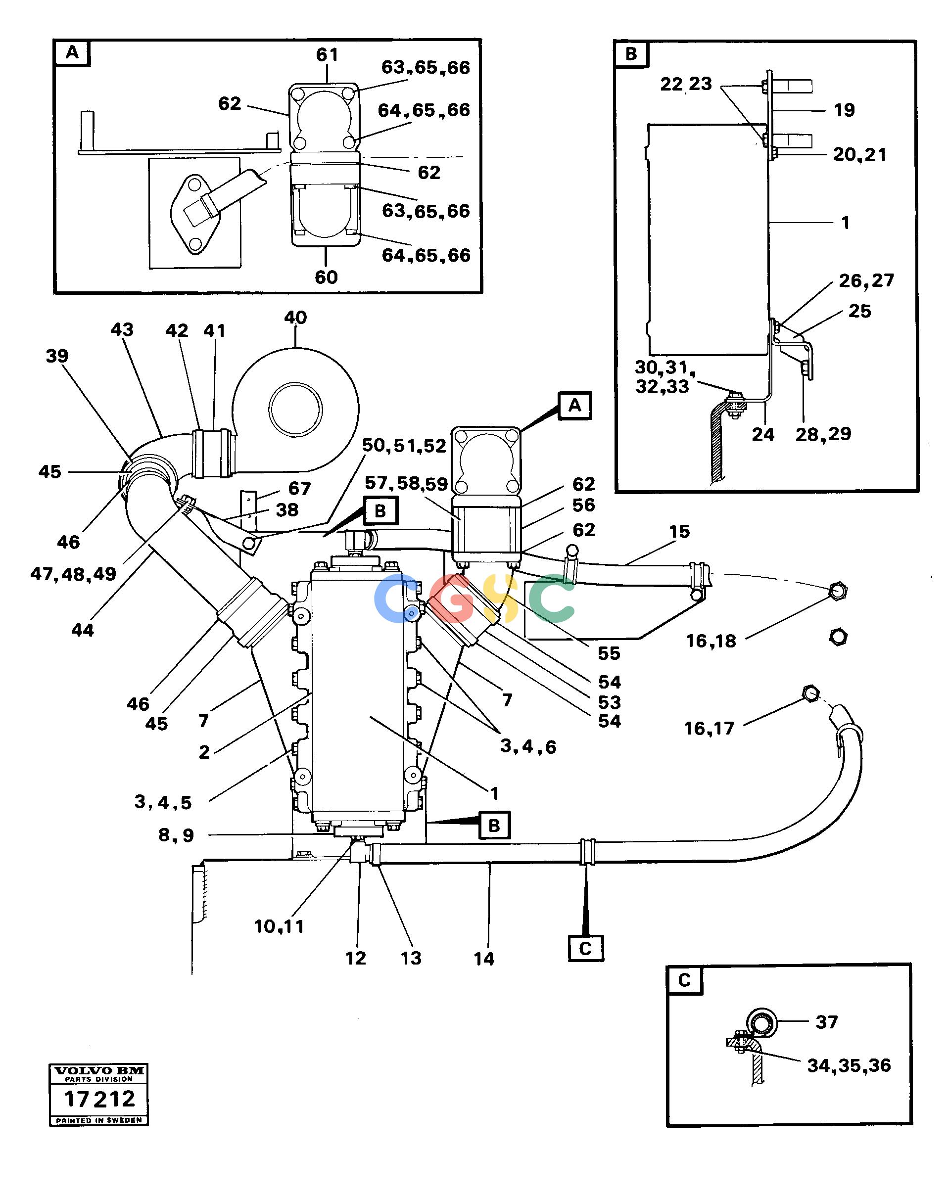 沃尔沃零件查询4400 Air cooler with fitting parts 99297, 992994400 NoneNoneNoneAutodata Volvo online