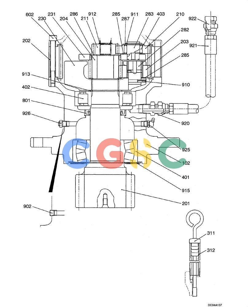 纽荷兰零件查询(EH130) - CRAWLER EXCAVATOR (3/04-) (08 -34[00]) - SWING MOTOR - REDUCTION New Holland Constructuion