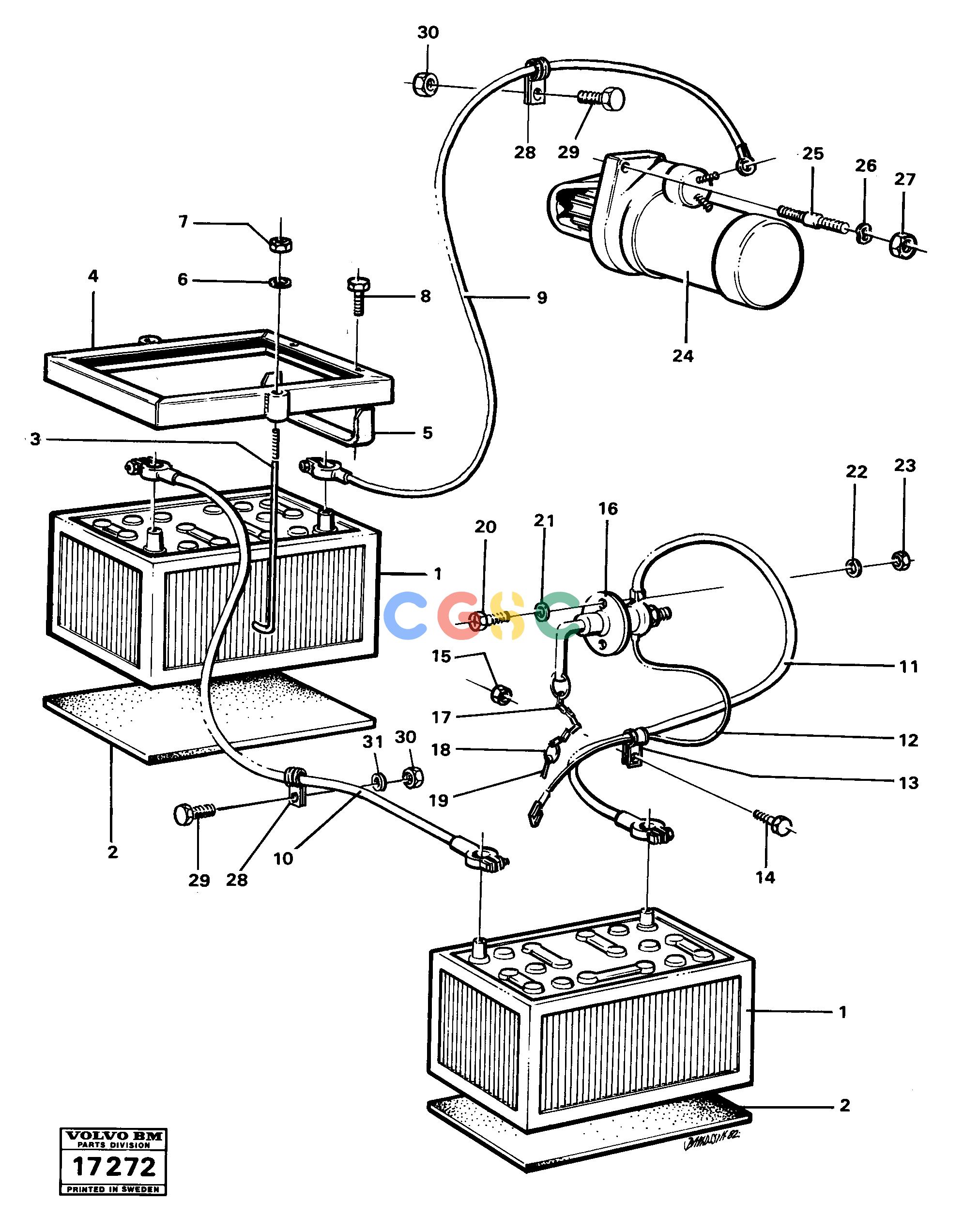 沃尔沃零件查询A25 VOLVO BM Battery with assembling detailsVOLVO BM A25 NoneNoneNoneAutodata Volvo online