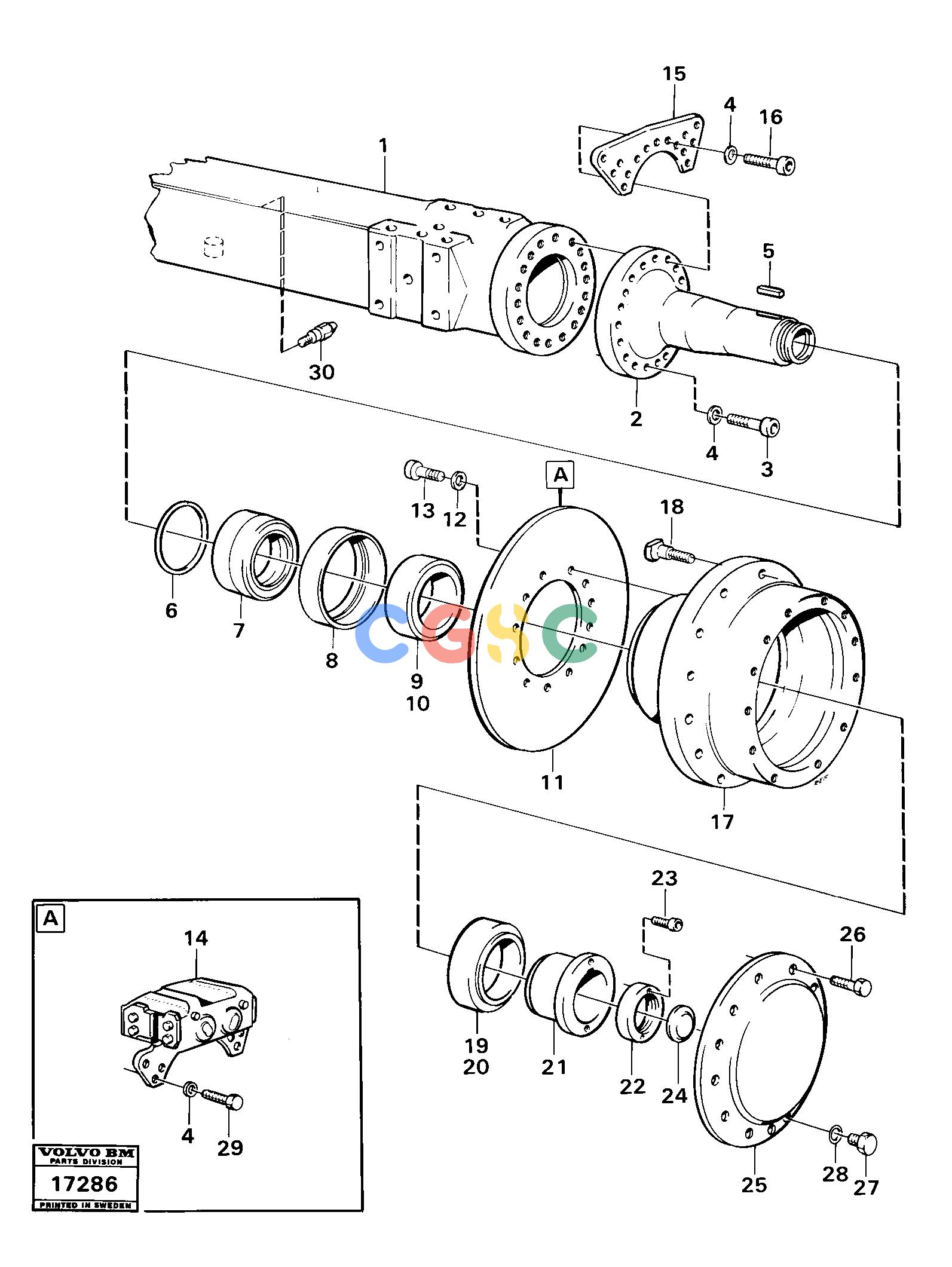 沃尔沃零件查询A25 VOLVO BM Trailing wheel axle ta 54 d, tillv nr 4952 - Prod Nr 23708VOLVO BM A25 NoneNoneNoneAutodata Volvo online