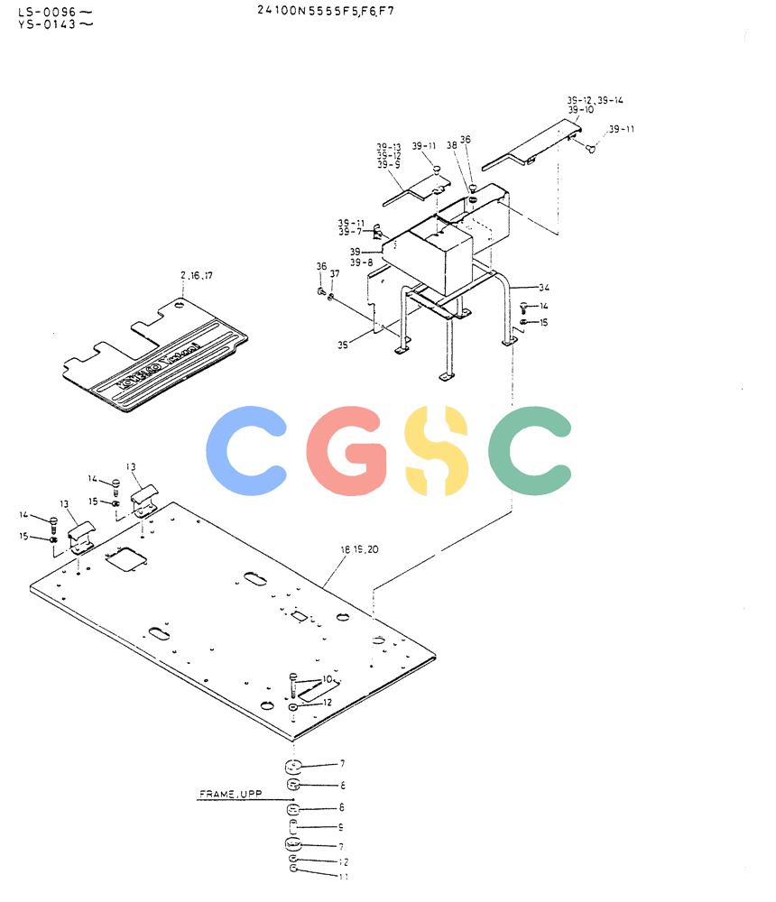神钢零件查询(K916LC) - EXCAVATOR ASN YS0119 (1/87-12/03) (02-011) - PLATE ASSY,FLOOR(P/N 24100N5555F5,F6,F7) Kobelco