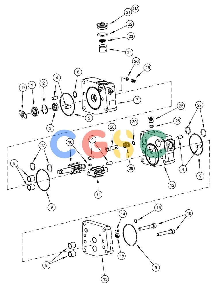 凯斯零件查询(FLX3510) - FLOATER (8/04-8/06) (02-077) - FUEL INJECTION PUMP - GEAR PUMP KIT, FLX 3010 Case Agriculture