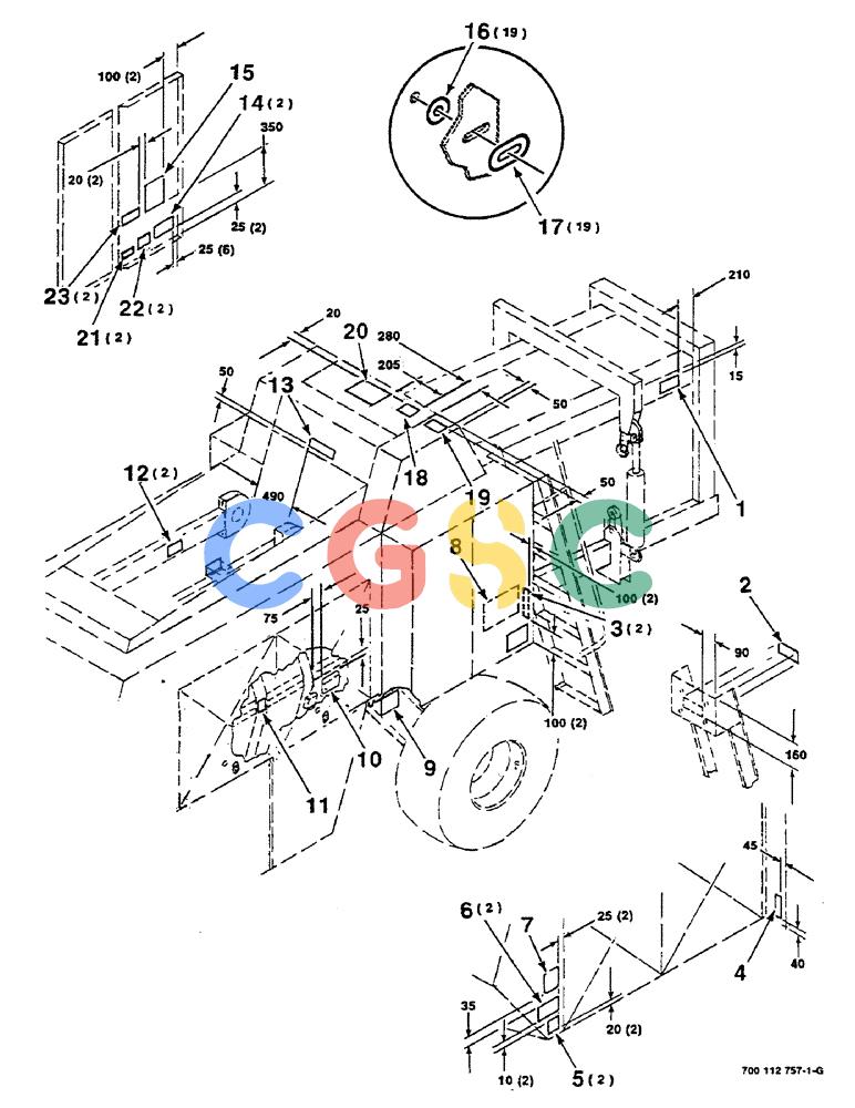 凯斯零件查询(8580) - CASE IH LARGE RECTANGULAR BALER (1/88-12/98) (09-06) - DECALS AND LOCATION DIAGRAM, OPERATIONAL Case Agriculture