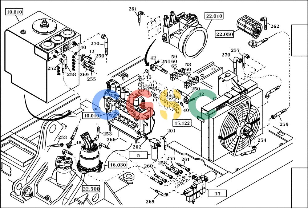 纽荷兰零件查询(EC270) - CRAWLER EXCAVATOR (7/00-) (20.320[001]) - HYDRAULIC SYSTEM LOW PRESSURE (S/N 727002-727022) New Holland Constructuion