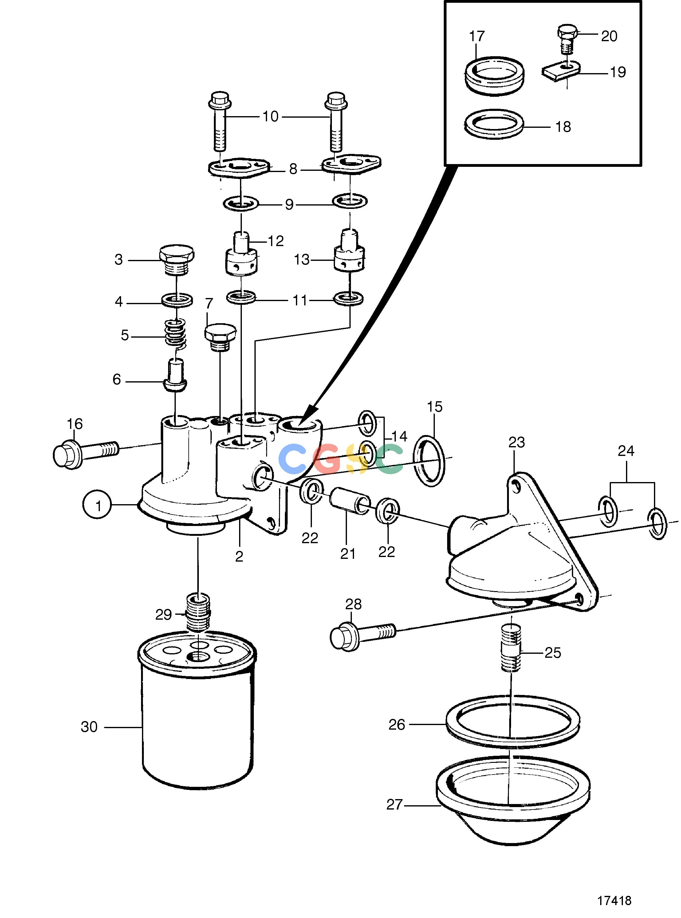 沃尔沃零件查询TAMD71B; TAMD73P-A; TAMD73WJ-ALubricating SystemOil Filter HousingEPC Volvo Penta Parts catalog